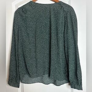 H&M Green Polka Dot Long Sleeve Blouse